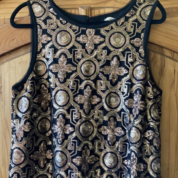 Chelsea & Violet Black and Gold Sleeveless Mini Dress - Picture 2 of 10